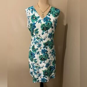 Julio Elegant Floral V-Neck Midi Dress, size 10